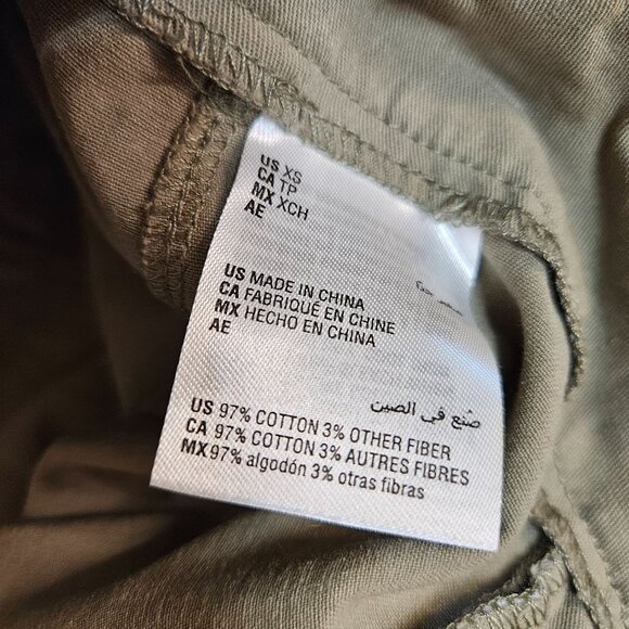 Womans light Olive green minimalist utility cargo pocketed pants size XS - Picture 5 of 8